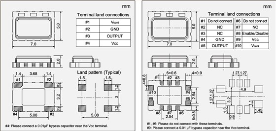 贴片型石英晶体振荡器,温补晶体振荡器,NT7050BB晶振,NT7050BC晶振