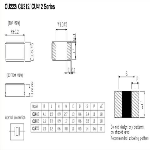 CU312 32.768KHz晶振,纳卡二脚音叉晶振,6G通讯终端晶振