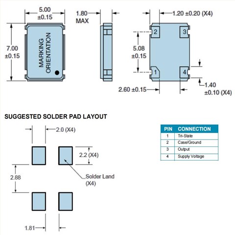 EC2625ETTS-32.000M,7050mm,32MHz,Ecliptek通讯模块晶振