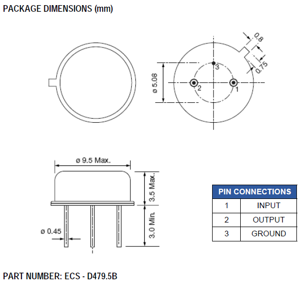 SAW滤波器,插件型声表面滤波器,ECS-D479.5B滤波器