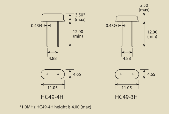 石英晶体谐振器,插件石英晶振,HC49-4H晶振,HC49-3H晶振