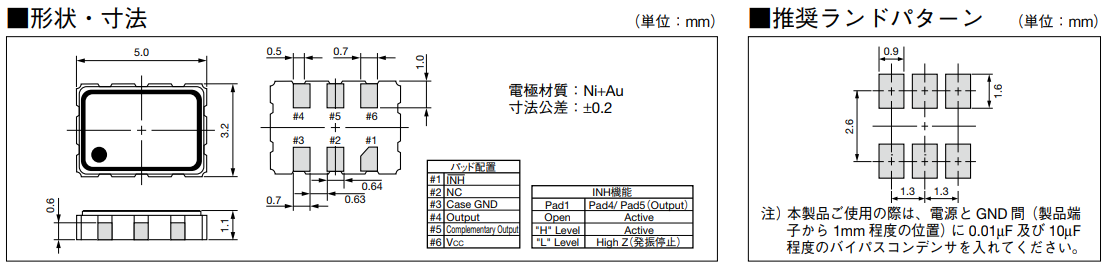 贴片型OSC晶振,六脚贴片晶振,KC5032P-P2晶振