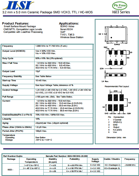 I603 5032 VCXO