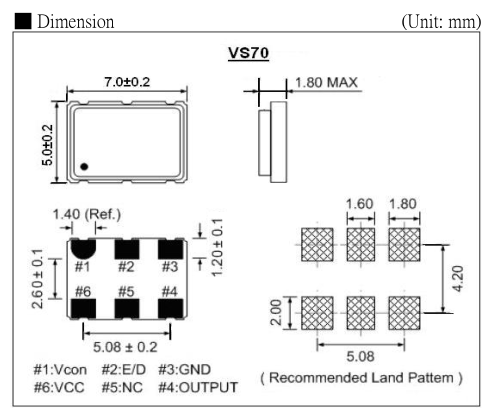 ITTI晶振,VS70晶振,VS70H50-0070-100-35.328晶振