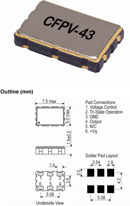 IQD晶振,CFPV-43晶振,低电源电压晶振