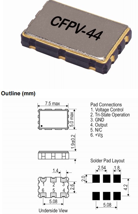 IQD晶振,CFPV-44晶振,VCXO压控晶振