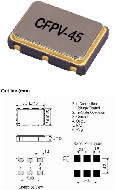 IQD晶振,CFPV-45晶振,有源贴片晶振