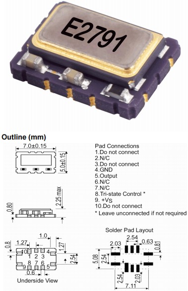 IQD晶振,E2791晶振,7050mm晶体振荡器