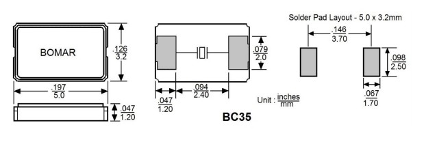 Bomar晶振,BC35晶振,BC35EFD120-10.000000晶振