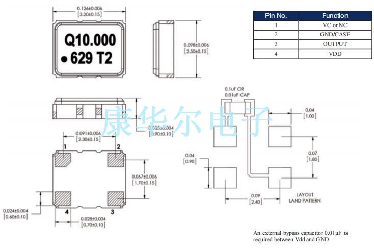 Q-Tech晶振,QTCT230晶振,QTCT2303S1T-10.000000晶振