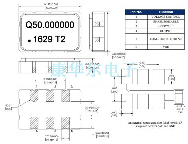 Q-Tech晶振,QTCV356晶振,QTCV356LDK2-50.000MHz晶振