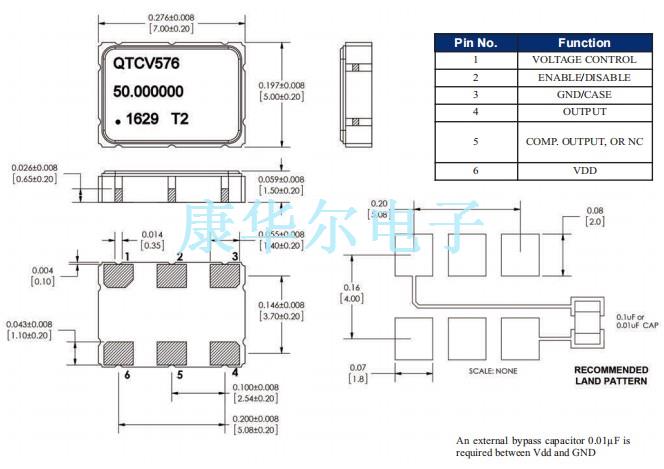 Q-Tech晶振,QTCV576晶振,QTCV576LDK2-50.000MHz晶振