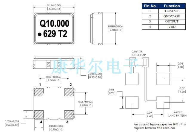 Q-Tech晶振,QTCC230晶振,QTCC230LD12-50.000MHz晶振