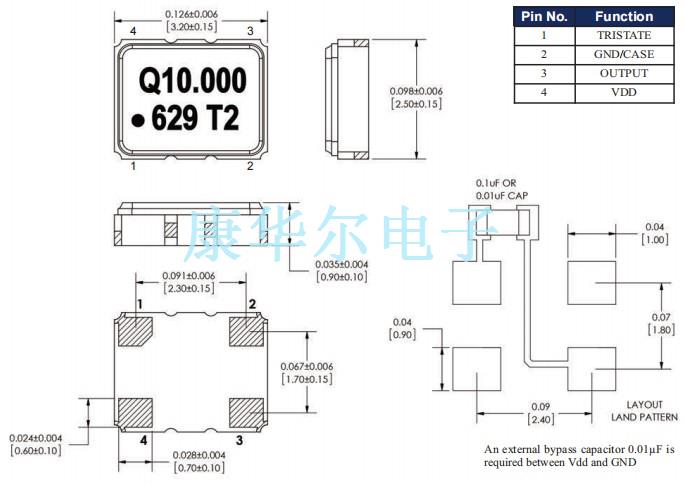 Q-Tech晶振,QTCH230晶振,QTCH230UD92-20.000MHz晶振